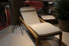chaise longue bois et toile